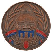 Kiczkó Zoltán (?-?) 1942. "1872-1942 / Kolozsvári Korcsolyázó Egylet" részben festett bronz emlékérem, peremén "Ludvig" gyártói jelzéssel (55mm) T:1- ph.