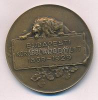 1929. "Európa 1929. évi Jéghoki Bajnoksága / Budapesti Korcsolyázó Egylet" bronz emlékérem...