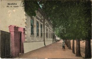 1922 Sárafalva, Saravale, Sarafol (Torontál); Állami elemi iskola. Wahl János kiadása / elementary school (Rb)