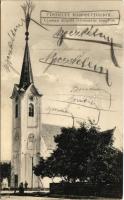 Marosludas, Ludosul de Mures, Ludus; Újonnan átépült református templom. Glück J. kiadása 6840. / new Calvinist church (fa)