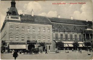 1915 Kolozsvár, Cluj; Központi szálloda, Medgyesy és Nyegrutz üzlete / Hotel Central, shops (ragasztónyom / glue marks)