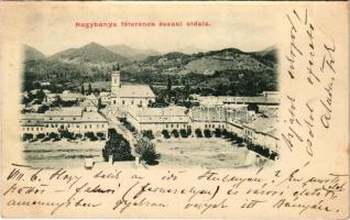 1900 Nagybánya, Baia Mare; fő tér északi oldala, üzletek / main square, shops