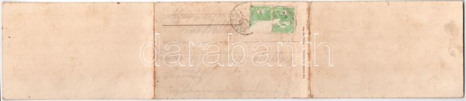 1912 Borszék, Borsec; látkép. 3-részes kihajtható panorámalap / Borszéker Totalansicht / Vederea gen...