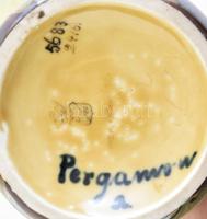 Ernst Wahliss. (Austrian, 1837-1900) Pergamon: Bécsi szecessziós fajansz kiöntő. Kézzel festett, jel...