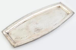 Ezüst (Ag) tálca, jelzett. 282 g 35x16 cm, Kis horpadással