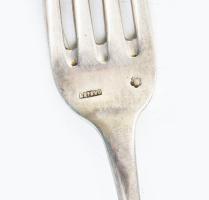 Ezüst (Ag) tálaló villa + kés. Jelzett, össz bruttó 165 g