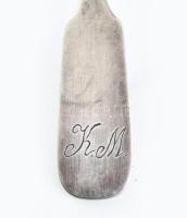 Antik ezüst (Ag) tejmerő kanál. Jelzett, 1850 Pest, PhT mesterjeggyel 79 g