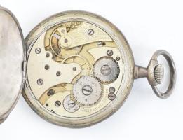 Ezüst (Ag) zsebóra, szép számlappal, mutatók nélkül, nem jár. d: 50 mm