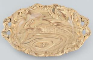 P&S márványozott porcelán kínáló tál. Jelzett, hibátlan. 34x25 cm