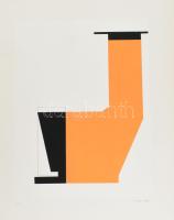 Mark (Márkus), Anna (1928-): Konstruktivista kompozíció. Szitanyomat, papír, jelzett, művészpéldány E.A. jelzéssel. 45×34 cm