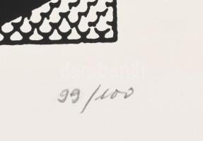 Joseph Kádár (1936-2019): Dualista kompozíció. Szitanyomat, papír, jelzett, számozott (99/100), háto...