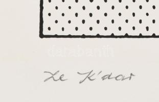 Joseph Kádár (1936-2019): Dualista kompozíció. Szitanyomat, papír, jelzett, számozott (99/100), háto...