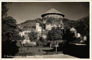 1943 Szilágysomlyó, Simleu Silvaniei; Báthori várkert, templom / castle garden, park , church