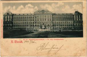 1899 (Vorläufer) Nagyvárad, Oradea; M. kir. honvéd hadapródiskola. Sonnenfeld A. kiadása / K.u.k. Cadettenschule / Austro-Hungarian military cadet school (EK)