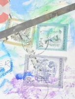 Lakner László (1936-): Hommage á Kassák Lajos, 1988. Vegyes technika, kollázs, papír. Jelezve jobbra...