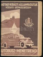 MÁVAUT autóbusz menetrend 1938. vonaltérképpel 56p.