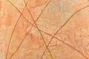 Lakner László (1936-): "Hommage á Paul Klee", 2001. Olaj, karton. Jelezve balra lent: Lakn...