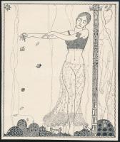 Kozma Lajos (1884-1948): Sziromhullás. Cinkográfia, papír, jelzett a cinkográfián, körbevágott, 19,5×16,5 cm