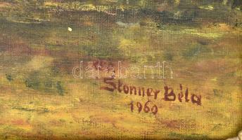 Stonner Béla (?-?), Mészöly Géza festménye után: Balatoni halásztanya. Olaj, vászon. Jelzett. Dekora...