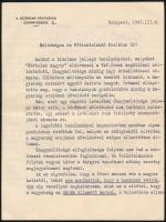 1943 Lieszkovszky Pál huszáralezredes vezérkari főnök szárnysegédhelyettes négyoldalas, aláírt, gépelt levele Csepregi Imre (1876-1954) pápai prelátusnak