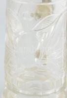 Antik vadászkorsó, üveg, ön fedő, korának megfelelő sérülésekkel, kopásokkal!!!. m: 23 cm