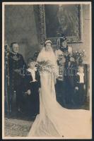 Budapesti elöljáró esküvője, hivatali díszben. cca 1930 Fotó 14x9 cm