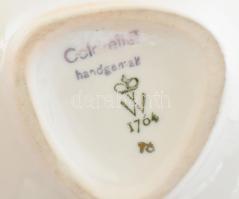 Wallendorf sárkányos porcelán tál, kézzel festett, jelzett, kis kopásnyomokkal, 16,5×16,5 cm