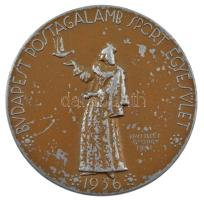 Edvi Illés György (1911-1991) 1942. "Budapest Postagalamb Sport Egyesület / Csapatverseny I. díj - Csurgó Delivid, Bánffyhunyad 1942" festett Al díjérem (55mm) T:2,2- kopott festés