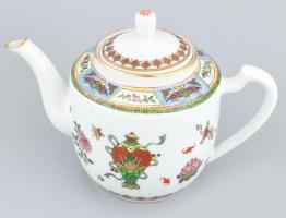 Kínai teás szett, kézzel festett porcelán, jelzett. Hibátlan