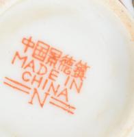 Kínai teás szett, kézzel festett porcelán, jelzett. Hibátlan