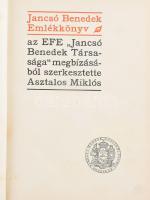 Jancsó Benedek emlékkönyv. Szerk.: Asztalos Miklós. Bp., 1931, Kir. M. Egyetemi Nyomda, 1 t.+413+1 p. Kiadói aranyozott félbőr-kötés, kopott borítóval.