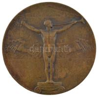 1931. MASZ (Magyar Atlétikai Szövetség) 1931. X. 6. kétoldalas bronz emlékérem Huguenin gyártói jelzéssel (50mm) T:2