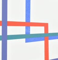 Maurer Dóra (1937): Geometriai kompozíció 1998.
szitanyomat, papír, jelzett, számozott (52/100) 20c...