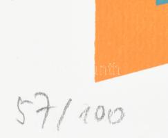 Maurer Dóra (1937): Geometriai kompozíció 1998.
szitanyomat, papír, jelzett, számozott (52/100) 20c...