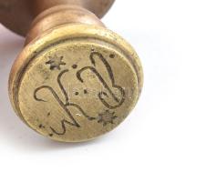 Réz pecsétnyomó, h: 4 cm