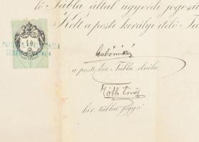 1873 Ügyvédi oklevél 1Fl illetékbélyeggel 50x32 cm