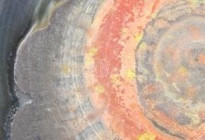 Laborcz Mónika (1941-): Retro iparművész tál, mázas kerámia, jelzett, kopásokkal, d: 36 cm