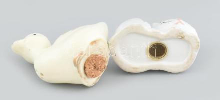 Porcelán macska és kacsa formájú só és borsszóró