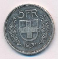 Svájc 1931B 5Fr Ag T:2- patina Switzerland 1931B 5 Francs Ag C:VF patina Krause KM#402