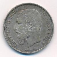 Belgium 1873. 5Fr Ag "II. Lipót" T:2- kis ph., patina Belgium 1873. 5 Francs Ag "Leopold II" C:VF small edge error, patina Krause KM#24