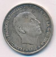 Spanyolország 1966. (68) 100P Ag "Franco" T:1- patina Spain 1966. (68) 100 Pesetas Ag &quo...