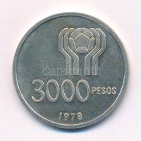 Argentína 1978. 3000P Ag "1978-as Labdarúgó Világbajnokság" T:1- (eredetileg PP) Argentina...
