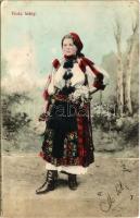 1906 Magyarvista, Vista, Vistea; Viota (vista) leány, erdélyi folklór. Schuster Emil kiadása / Transylvanian folklore (fa)