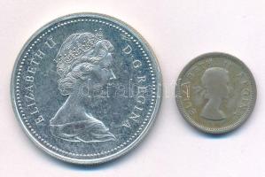 Vegyes: Dél-Afrika 1954. 6p Ag "II. Erzsébet" + Kanada 1974. 1$ Ag "Winnipeg" T:3,1- Mixed: South Africa 1954. 6 Pence Ag "Elizabeth II" + Canada 1974. 1 Dollar Ag "Winnipeg" C:F,AU