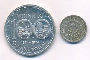Vegyes: Dél-Afrika 1954. 6p Ag "II. Erzsébet" + Kanada 1974. 1$ Ag "Winnipeg" T:...