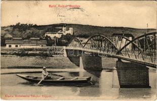 1907 Máriaradna, Radna (Lippa, Lipova); Templom, híd, csónak. Konstantin Sándor kiadása / church, bridge, rowing boat (EK)