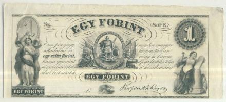 Emigrációs "Kossuth-bankó" 18.. 1Ft "Sor E." T:I