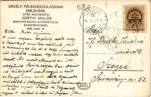 1940 Szászrégen, Reghin; bevonulás, Vitéz Nagybányai Horthy Miklós Magyarország kormányzója és Purgl...