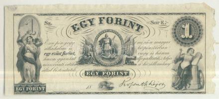 Emigrációs "Kossuth-bankó" 18.. 1Ft "Sor E." T:I ujjlenyomatos