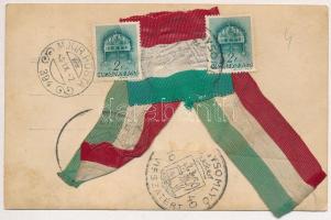 1940 Szilágysomlyó, Simleu Silvaniei; látkép a bevonulás idejéből, hátoldalra ragasztott magyar szal...